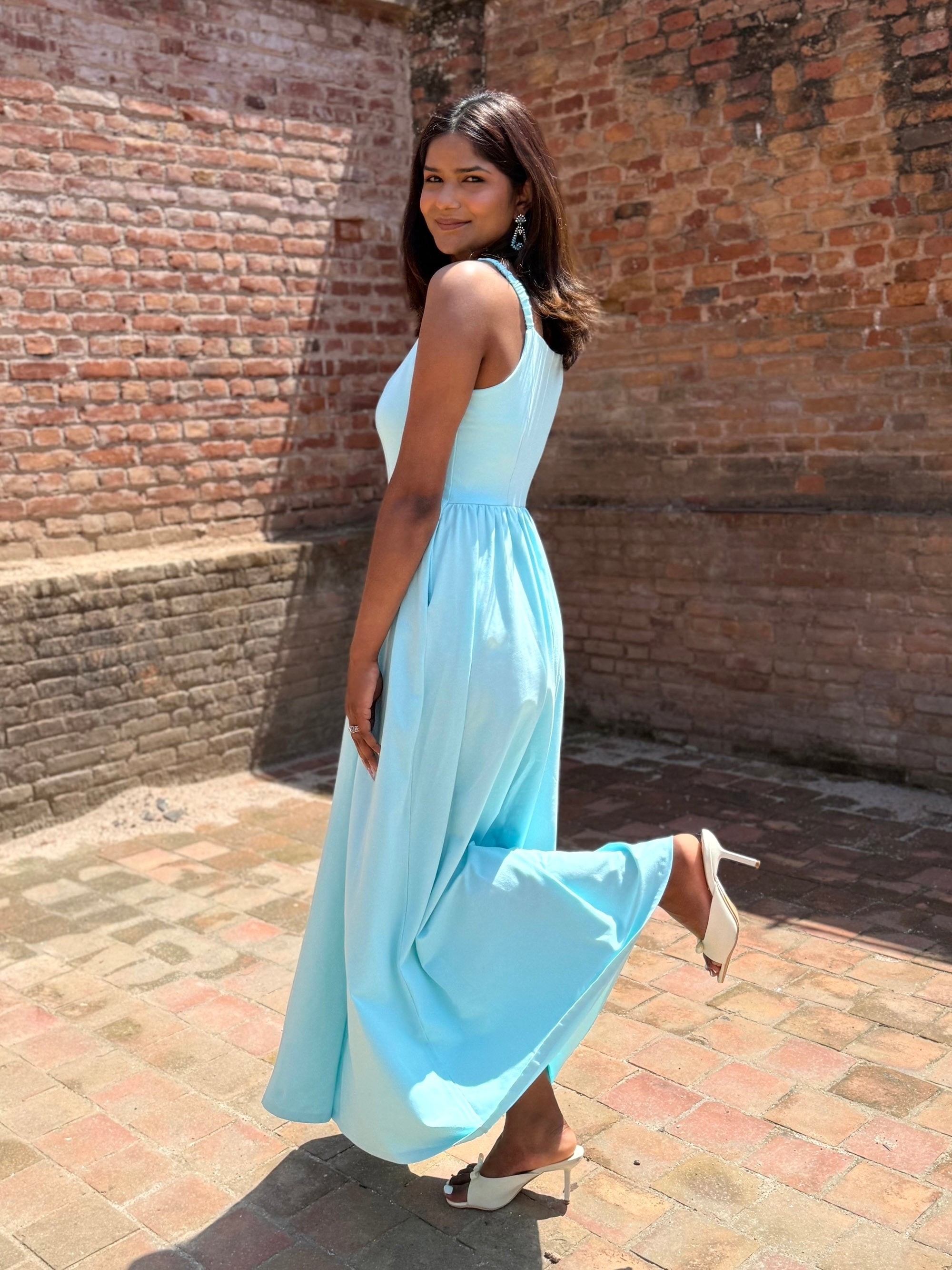 LYDIA dress in Crisp Aqua