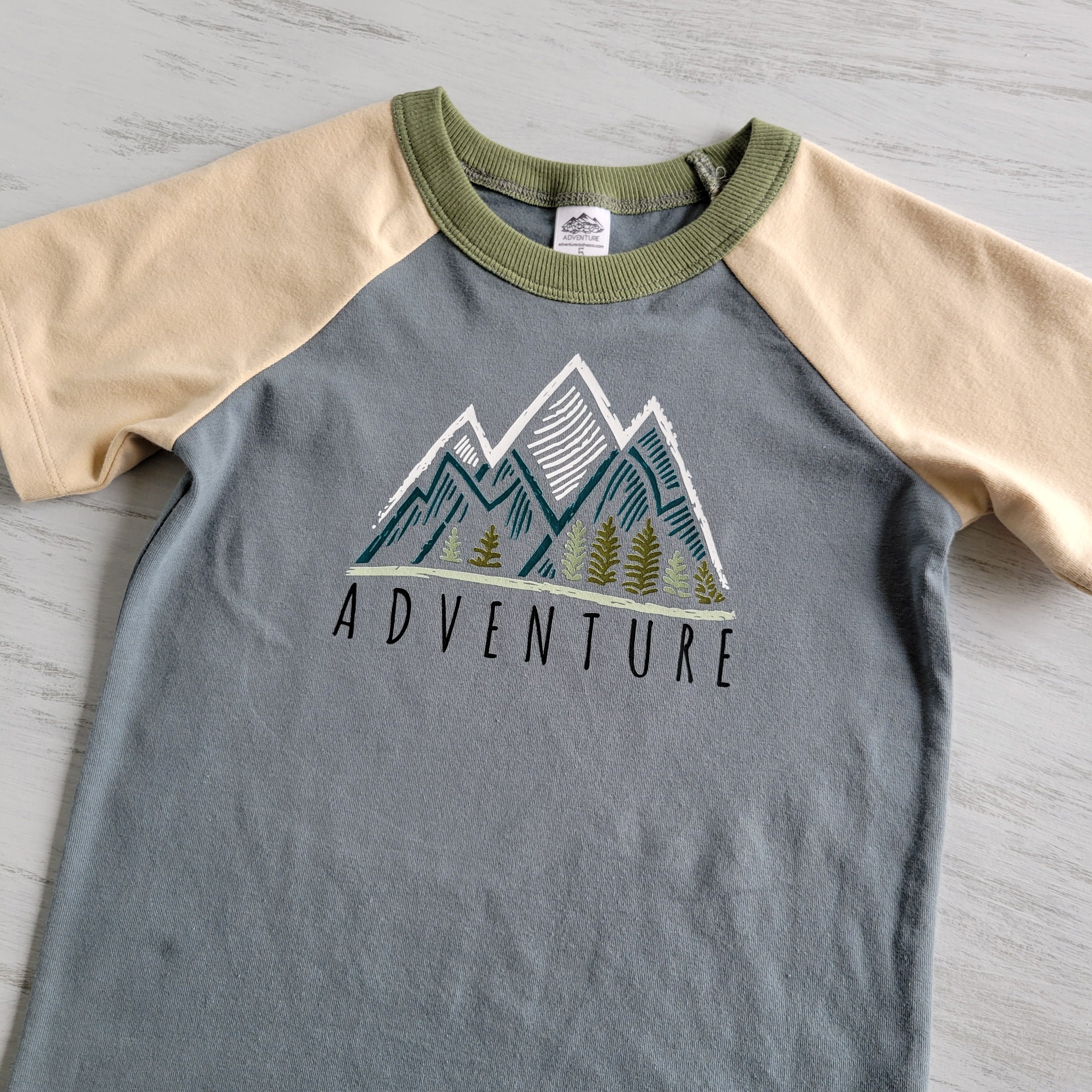 Blue - Kids Animals Tshirt - Organic American made Cotton