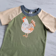 Green - Kids Animals Tshirt - Organic American made Cotton