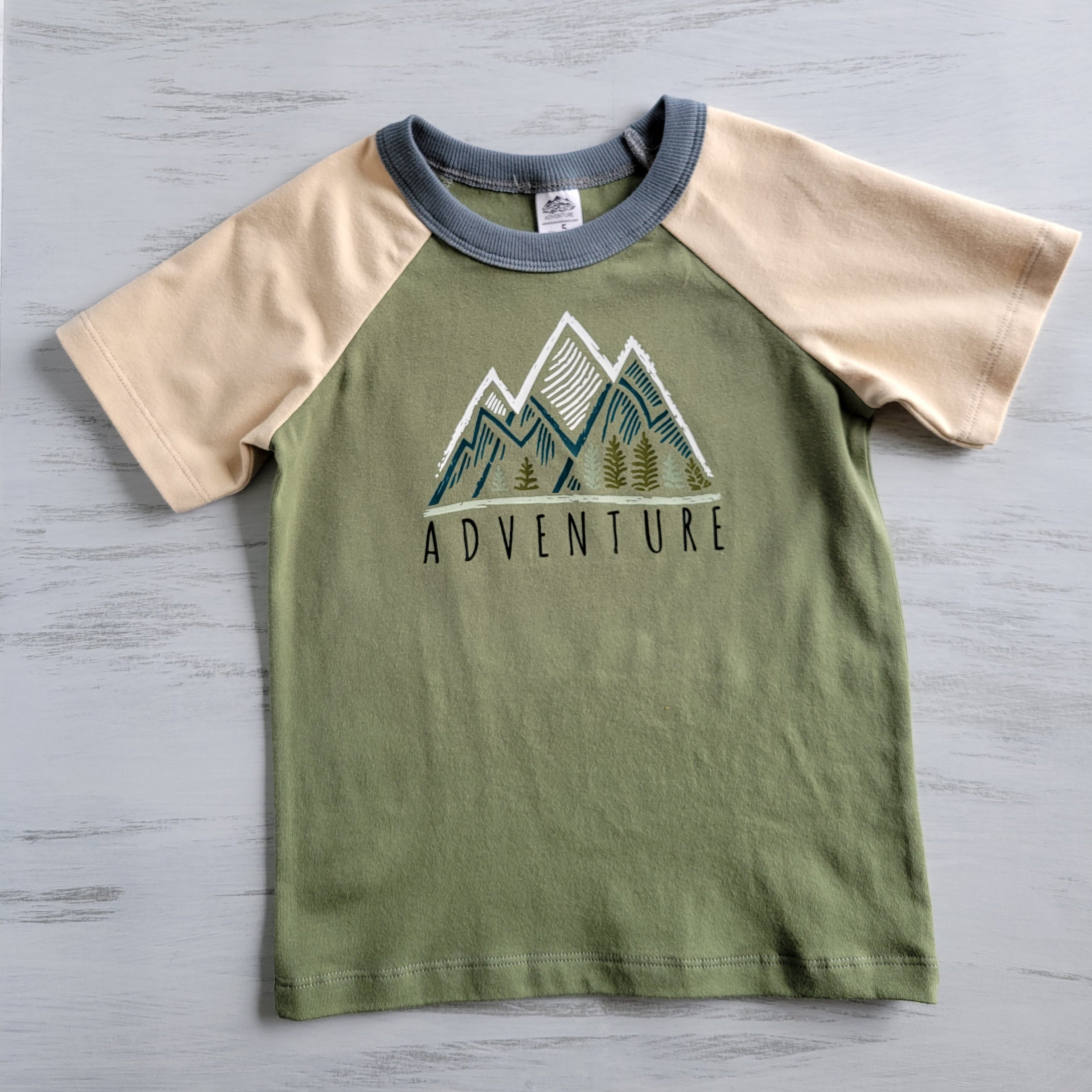Green - Kids Animals Tshirt - Organic American made Cotton