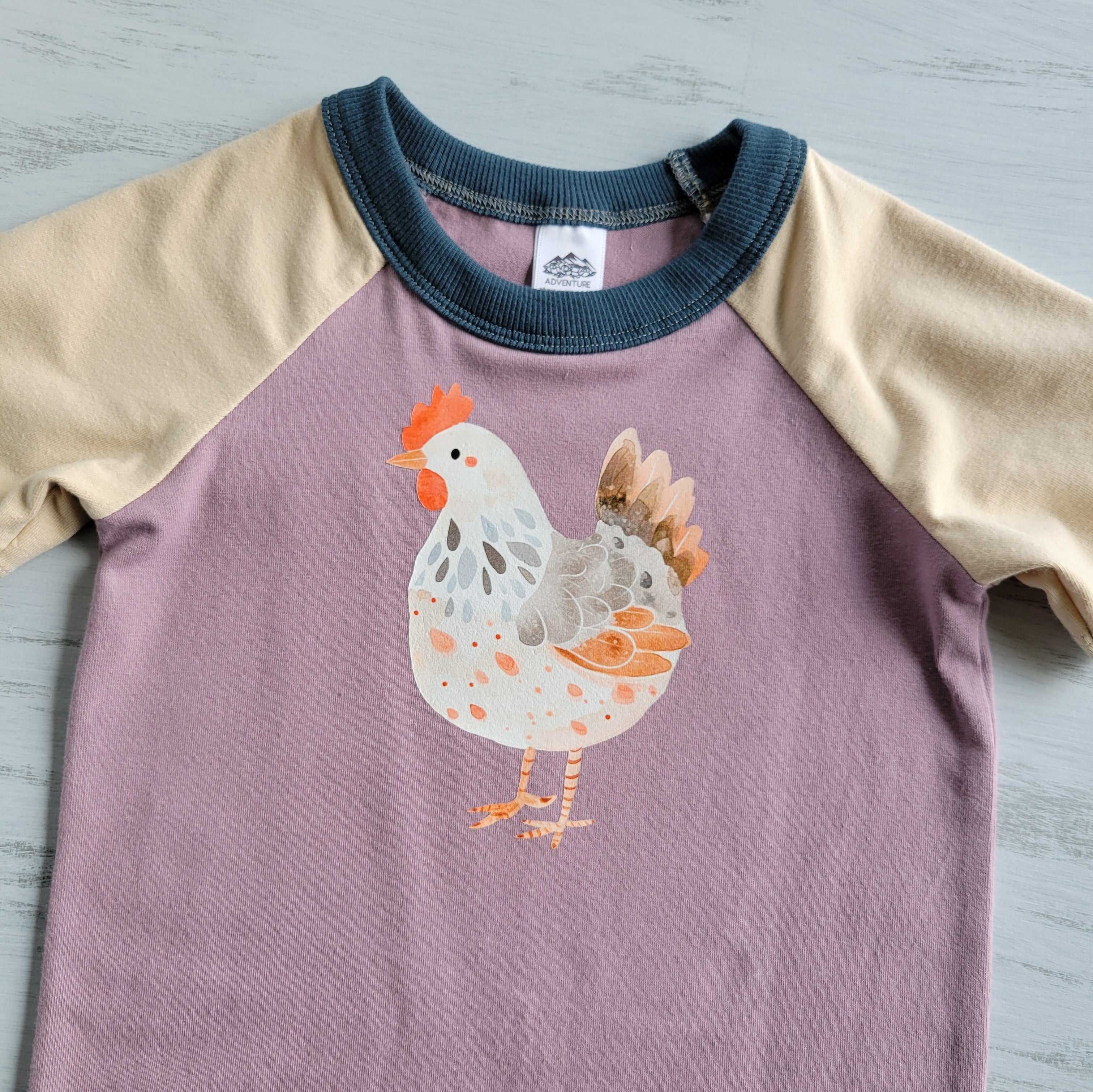 Purple - Kids Animals Tshirt - Organic American made Cotton
