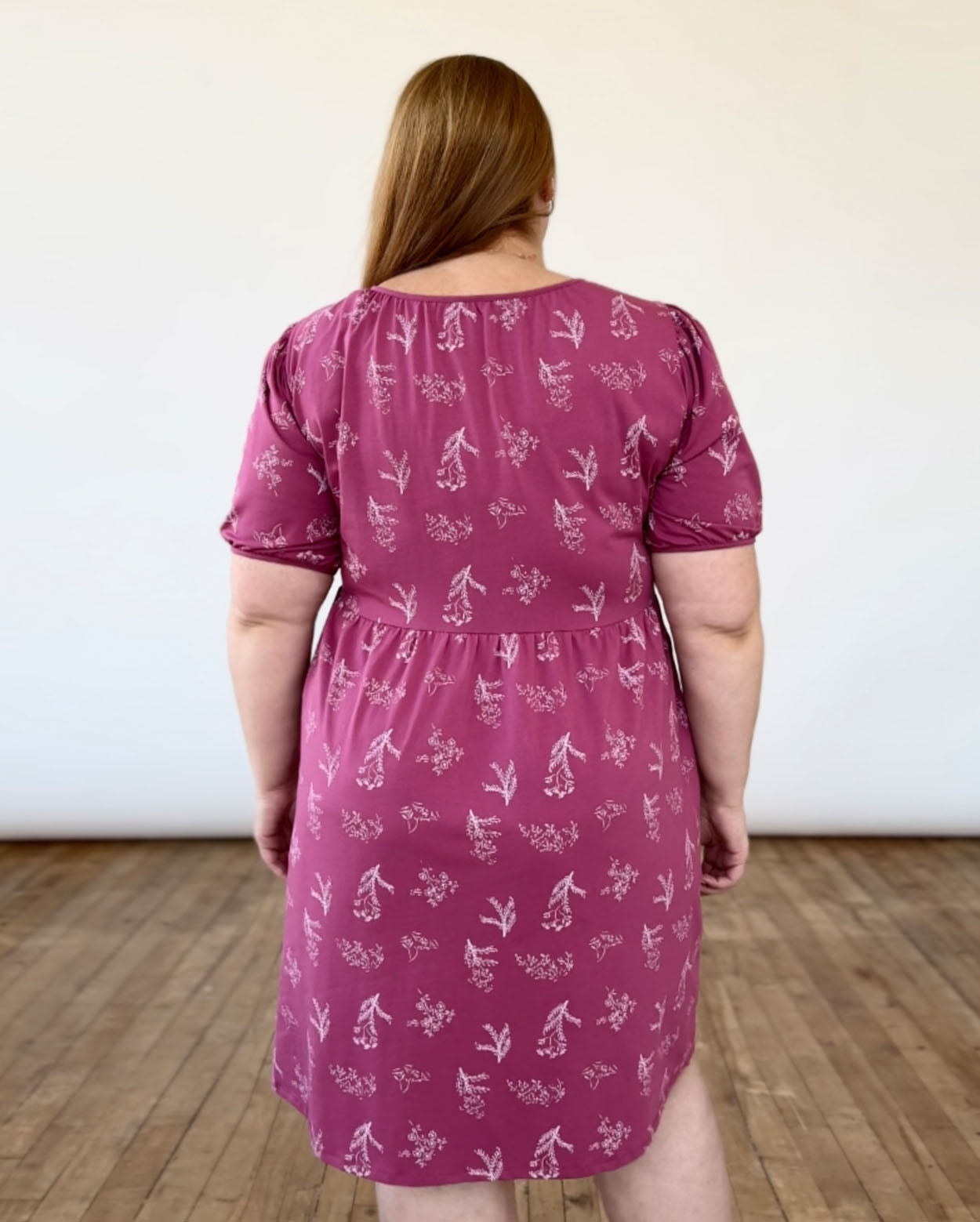 LOTTIE printed dress in Mauve Berry/White