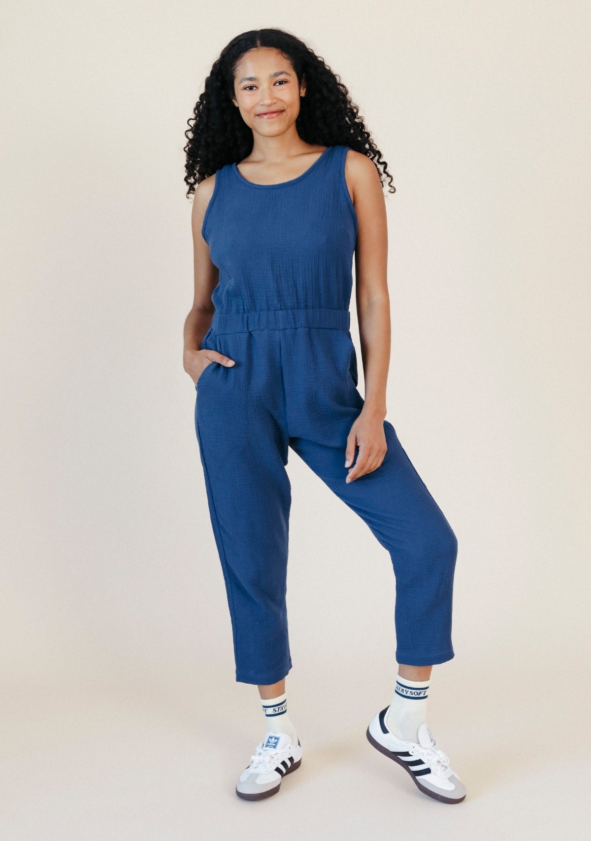 Jameela Organic Cotton Jumpsuit - Deep Sea