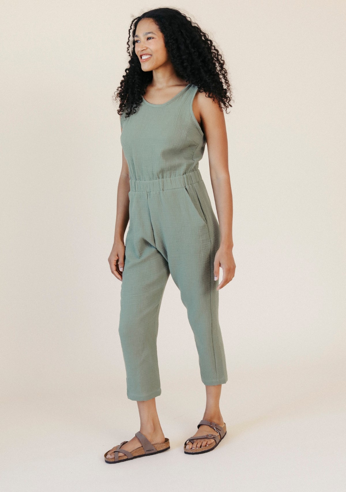 Jameela Organic Cotton Jumpsuit - Seagrass