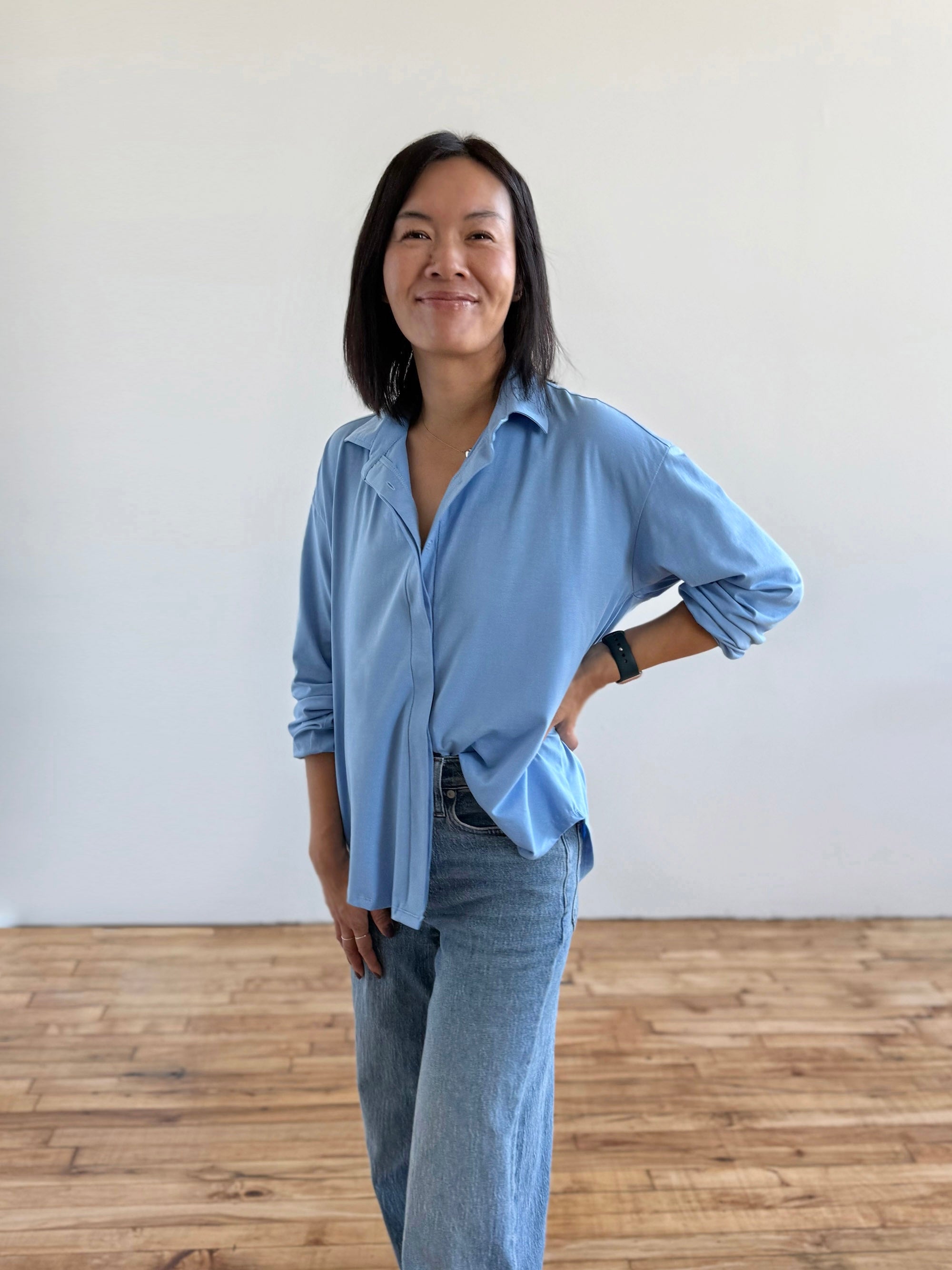 LINDSEY blouse in Light Cornflower