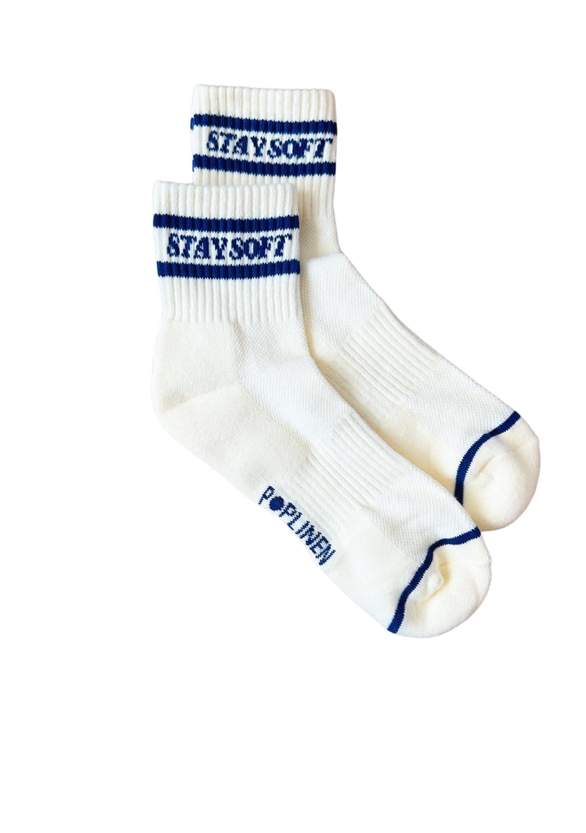Stay Soft Stripe Socks - Navy + Cream