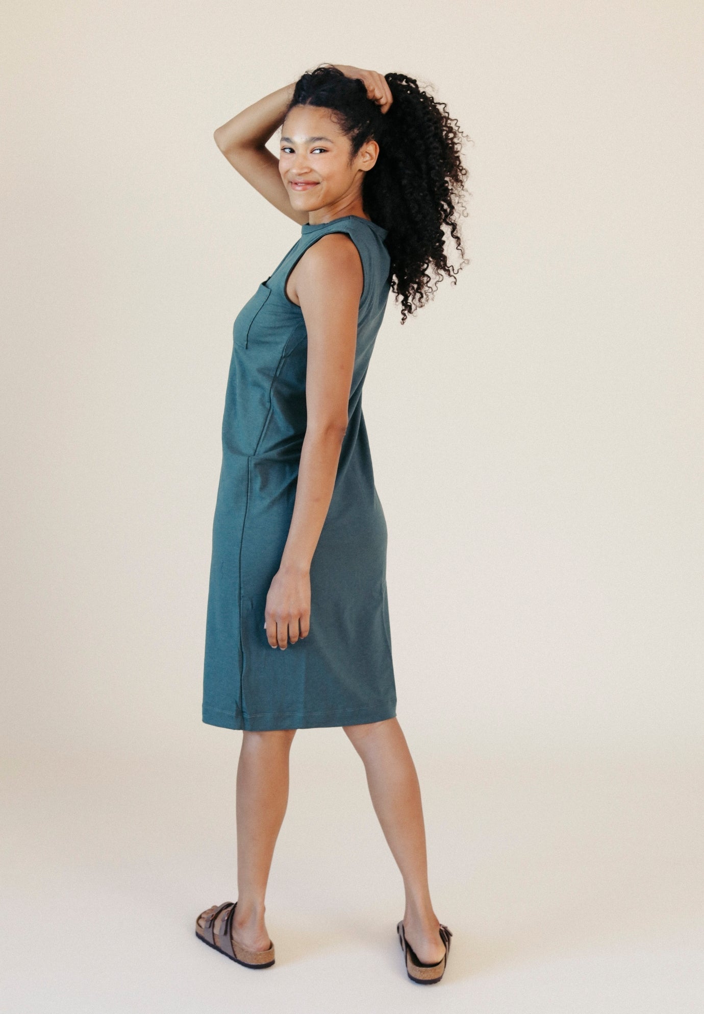 Sophie Tank Jersey Dress - Pine