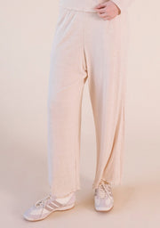 Hedy Ribbed Modal Lounge Pant- Heather Almond
