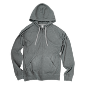 Unisex Heathered Rib Full Zip Hood