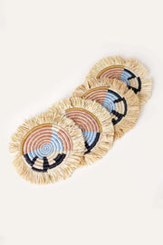 Abstract Form Fringe Set of 4 Coasters