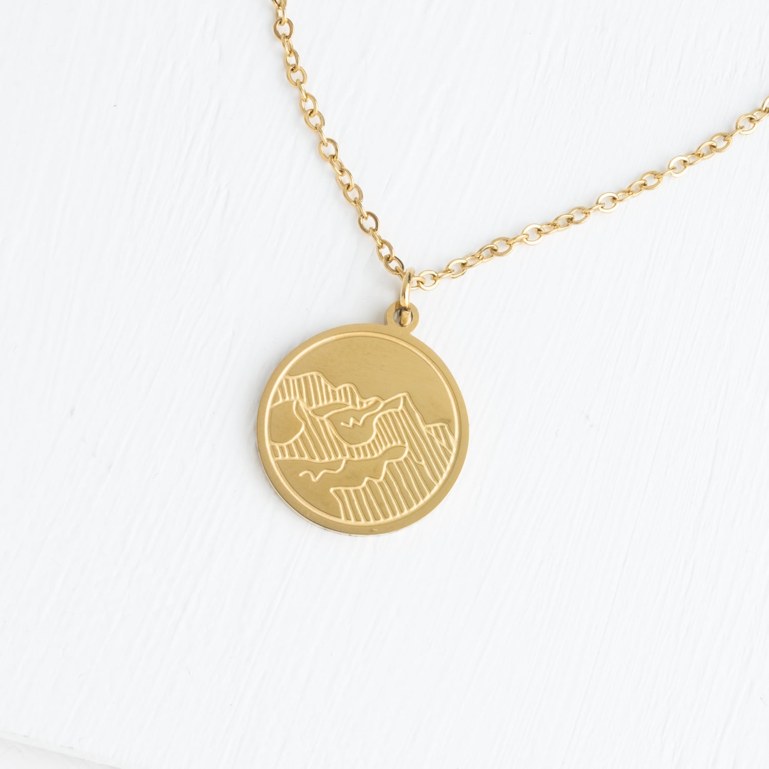 Mountain Adventure Necklace in Gold