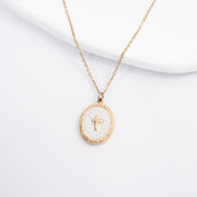 Shine Bright Cross Pendant in Pearl White