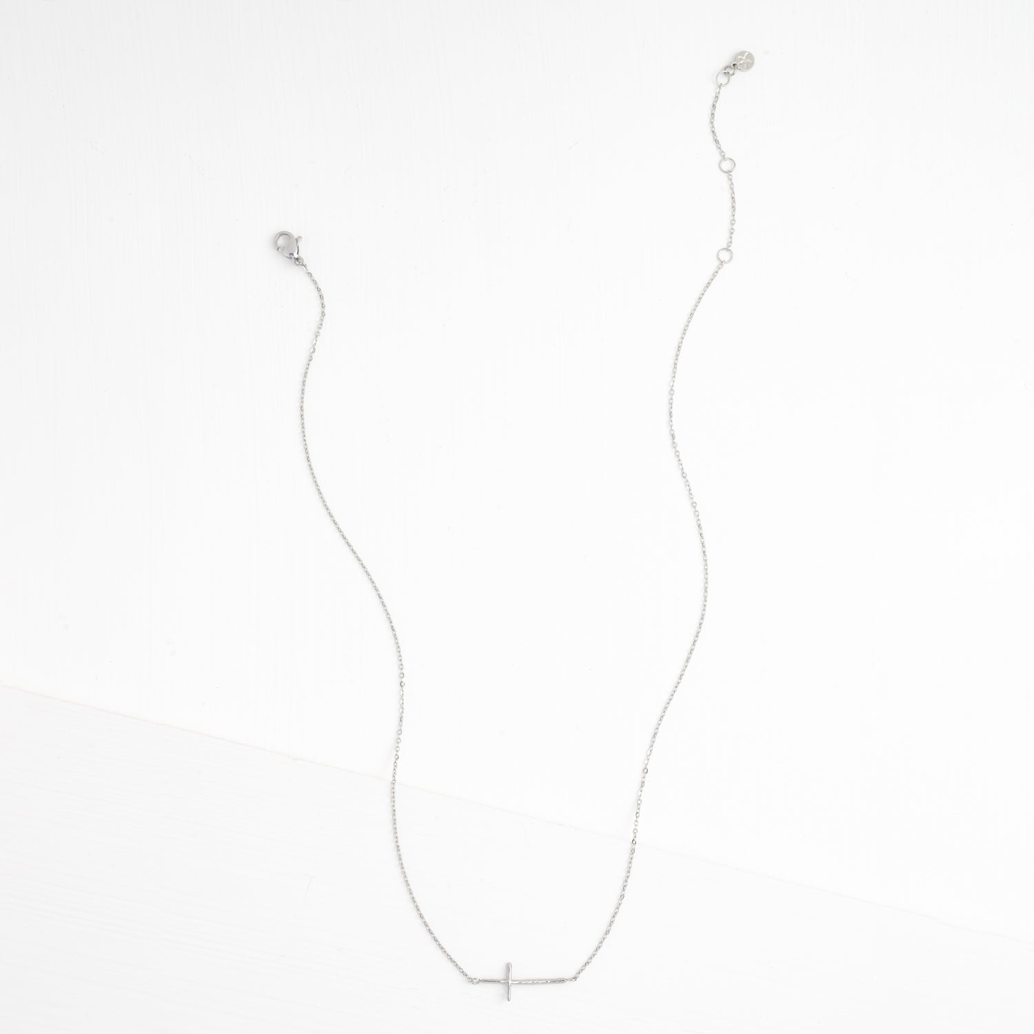 Radiant Cross Necklace in Silver
