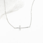 Radiant Cross Necklace in Silver