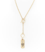 Ruchi Lotus Charm Dainty Drop Lariat Necklace
