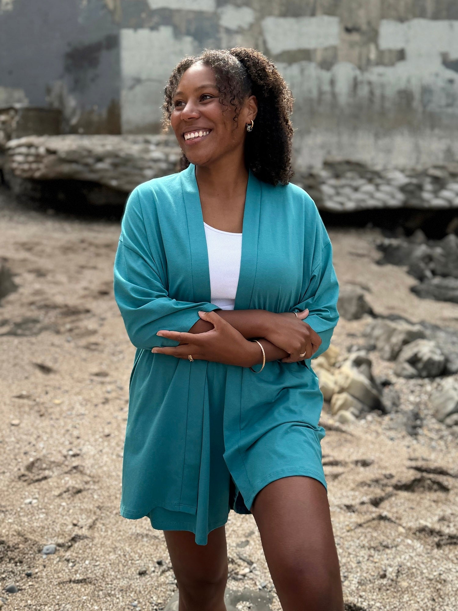 EVANA cardigan in Marine Teal