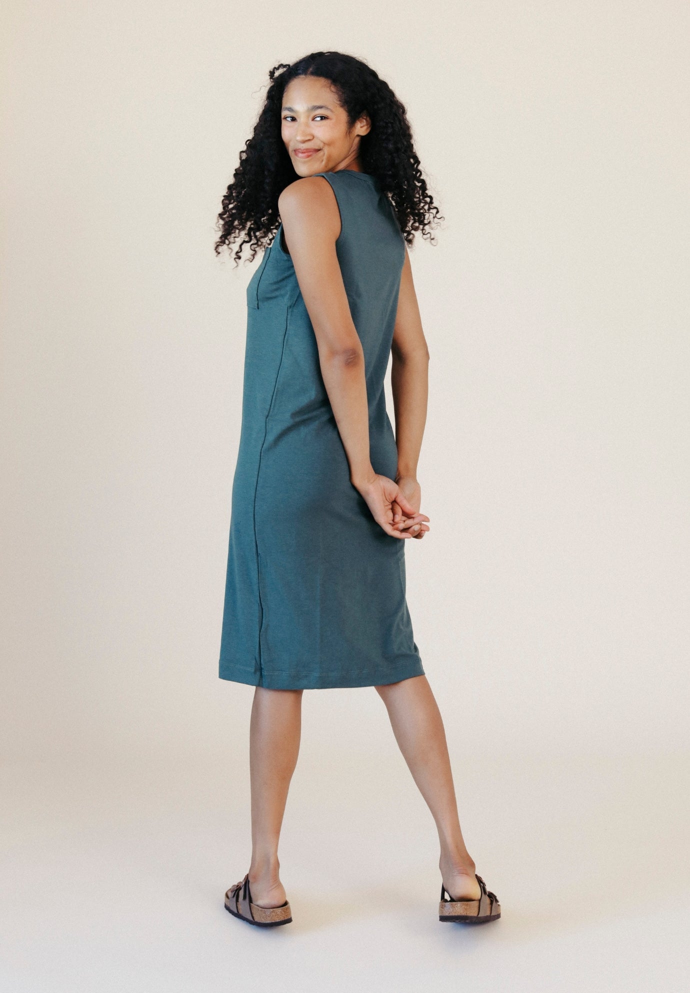 Sophie Tank Jersey Dress - Pine