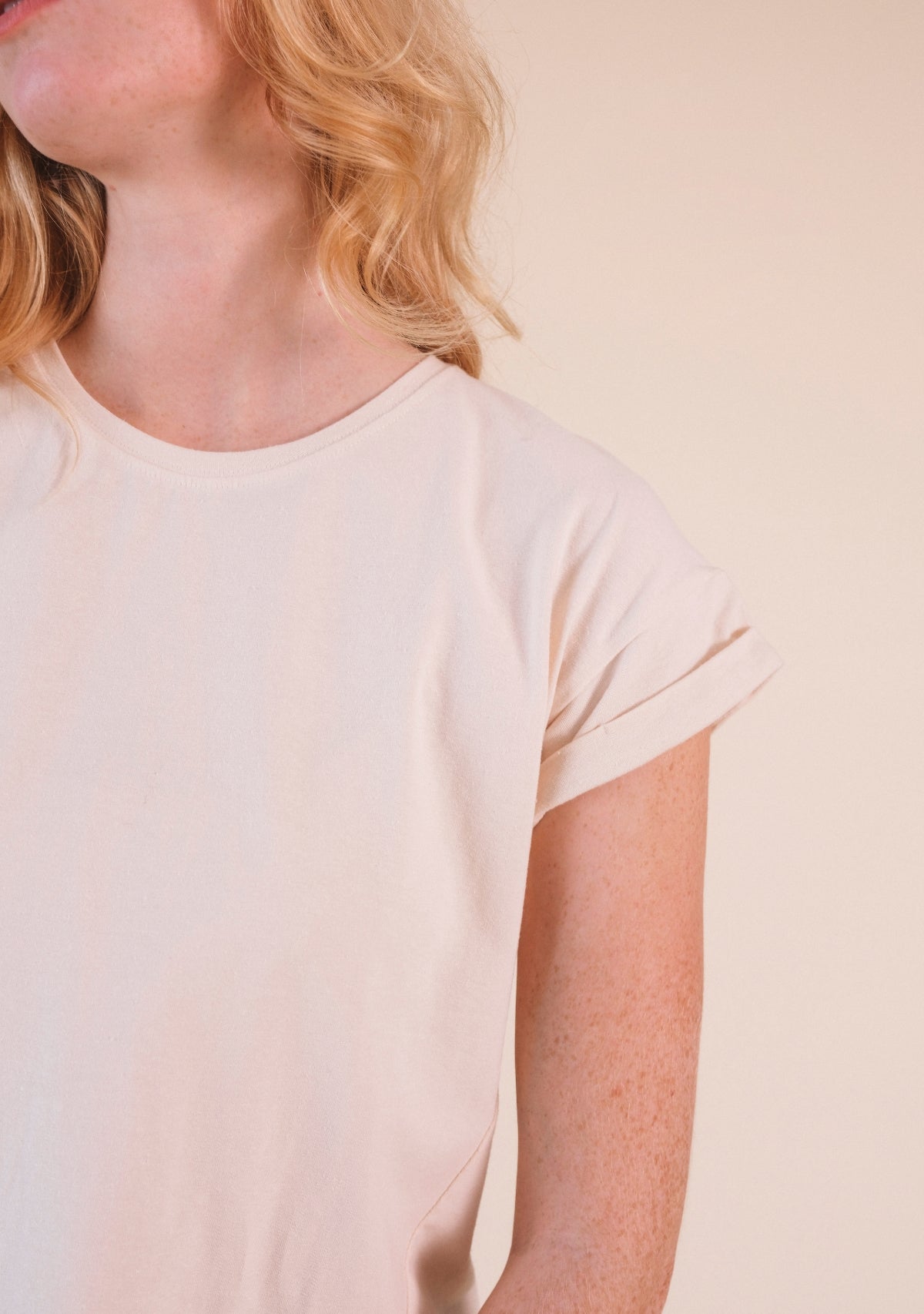 Jane Cuffed Hemp Tee - Natural