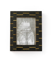 Andhera Dash 5x7 Black Picture Frame - Carved Horn, Brass