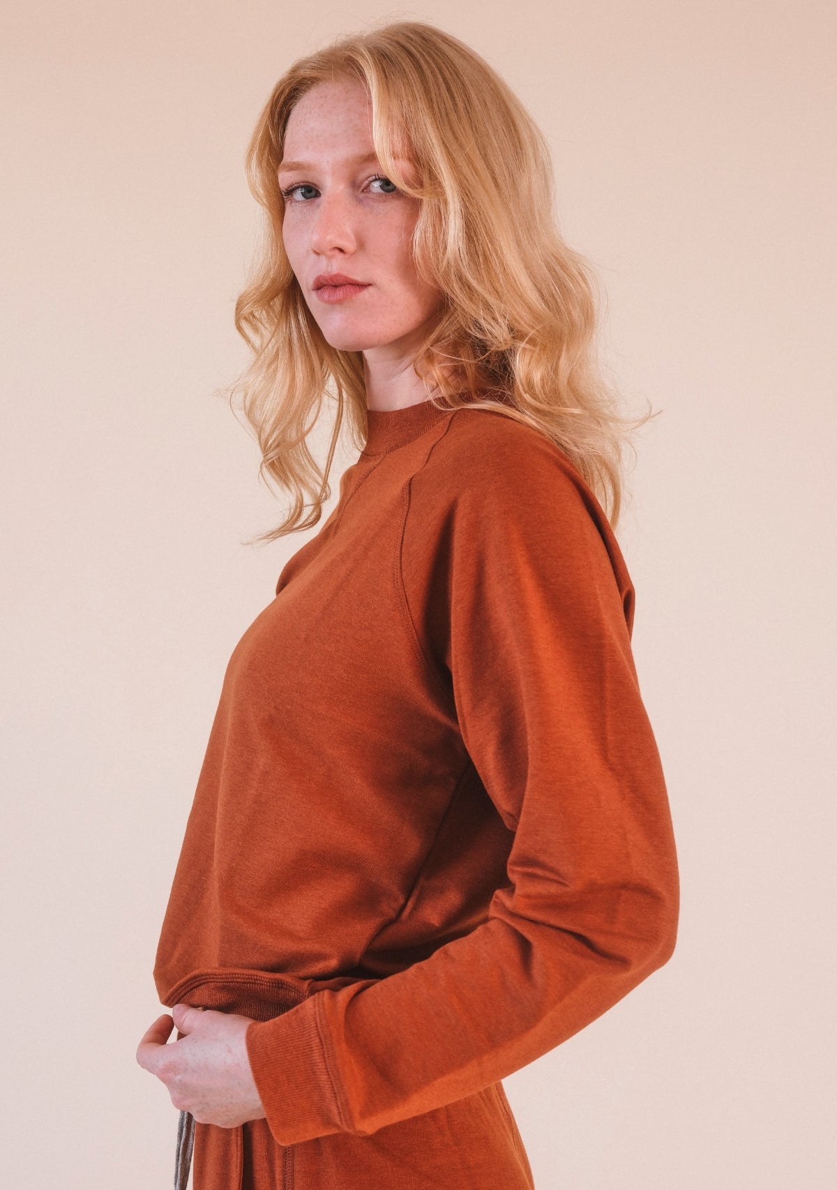 Agnes Raglan Organic Cotton + Tencel™ Sweatshirt - Rust
