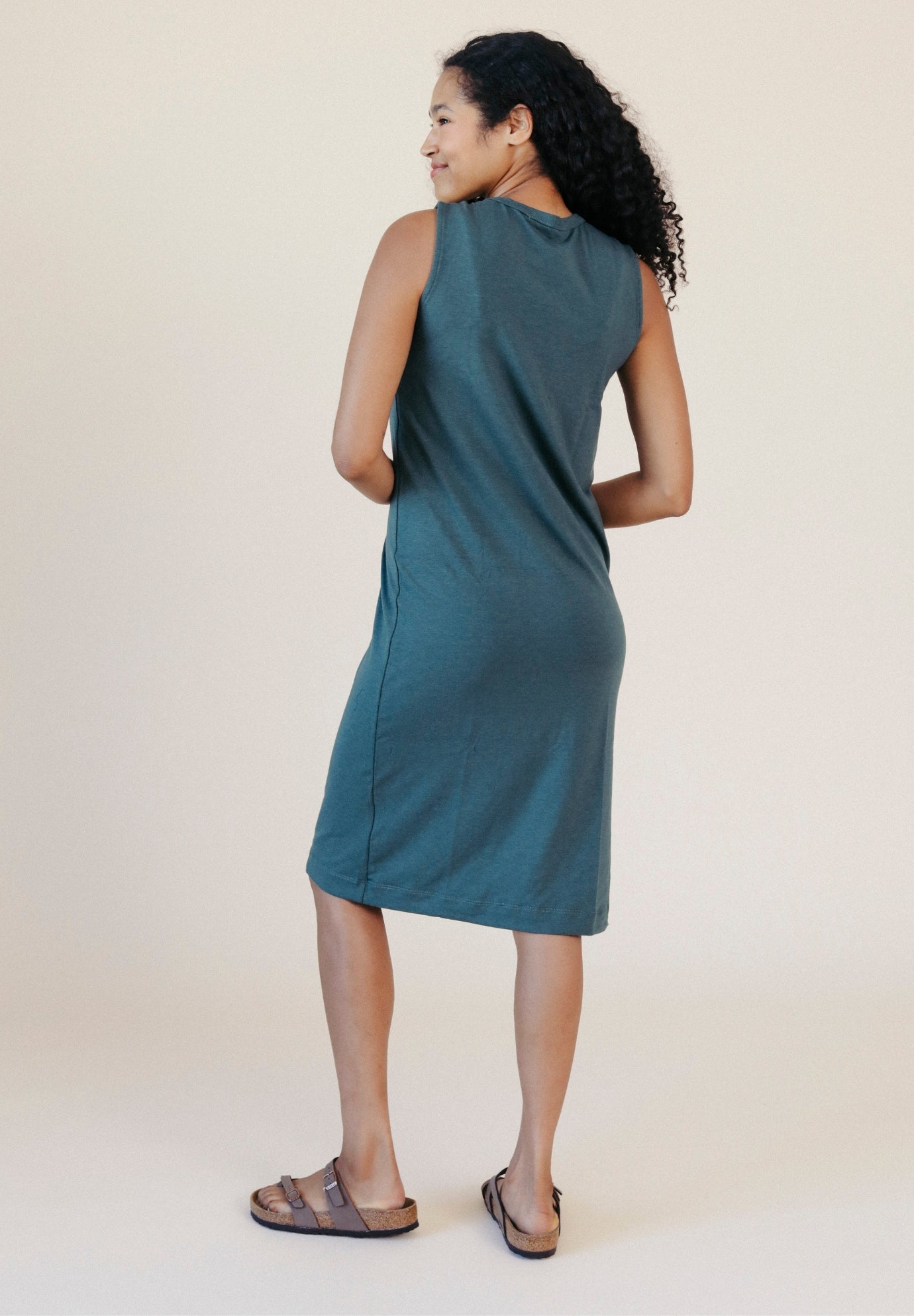 Sophie Tank Jersey Dress - Pine