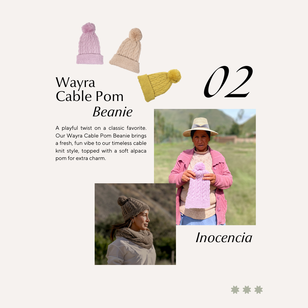 Wayra Cable Pom Beanie