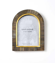 Kerala 5x7 Arch Picture Frame - Carved Horn, Brass Inlay