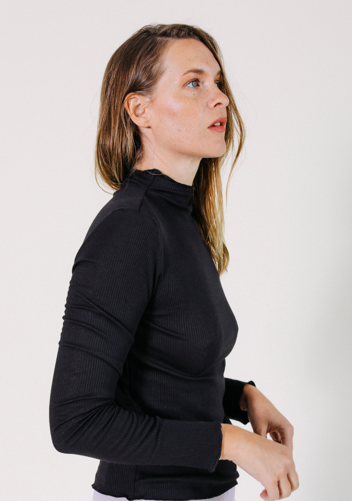 Norma Modal Ribbed Turtleneck - Black