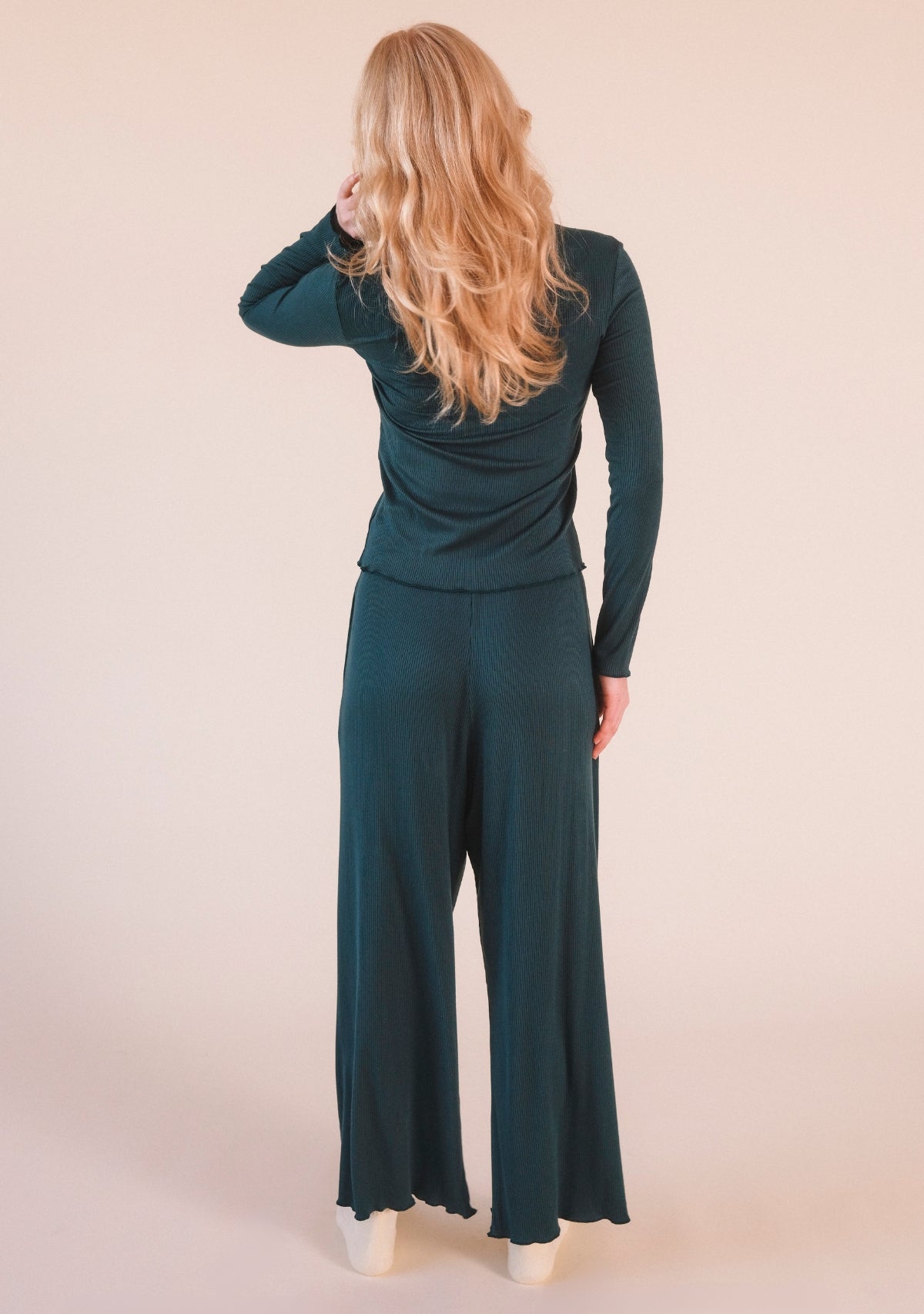 Hedy Ribbed Modal Lounge Pant- Pine