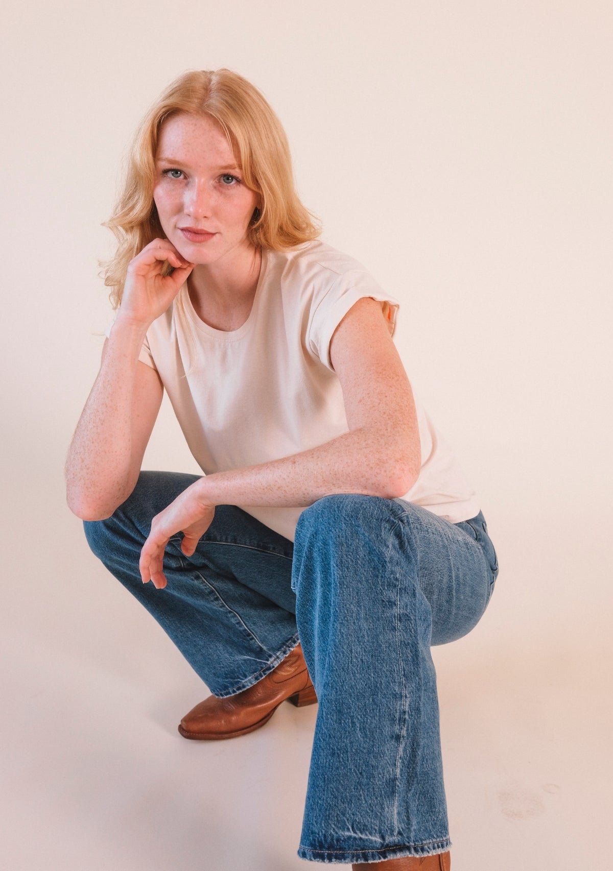 Jane Cuffed Hemp Tee - Natural