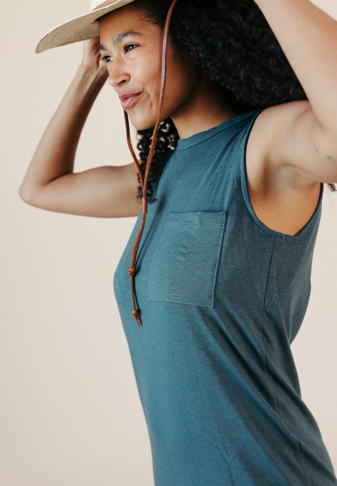 Sophie Tank Jersey Dress - Pine