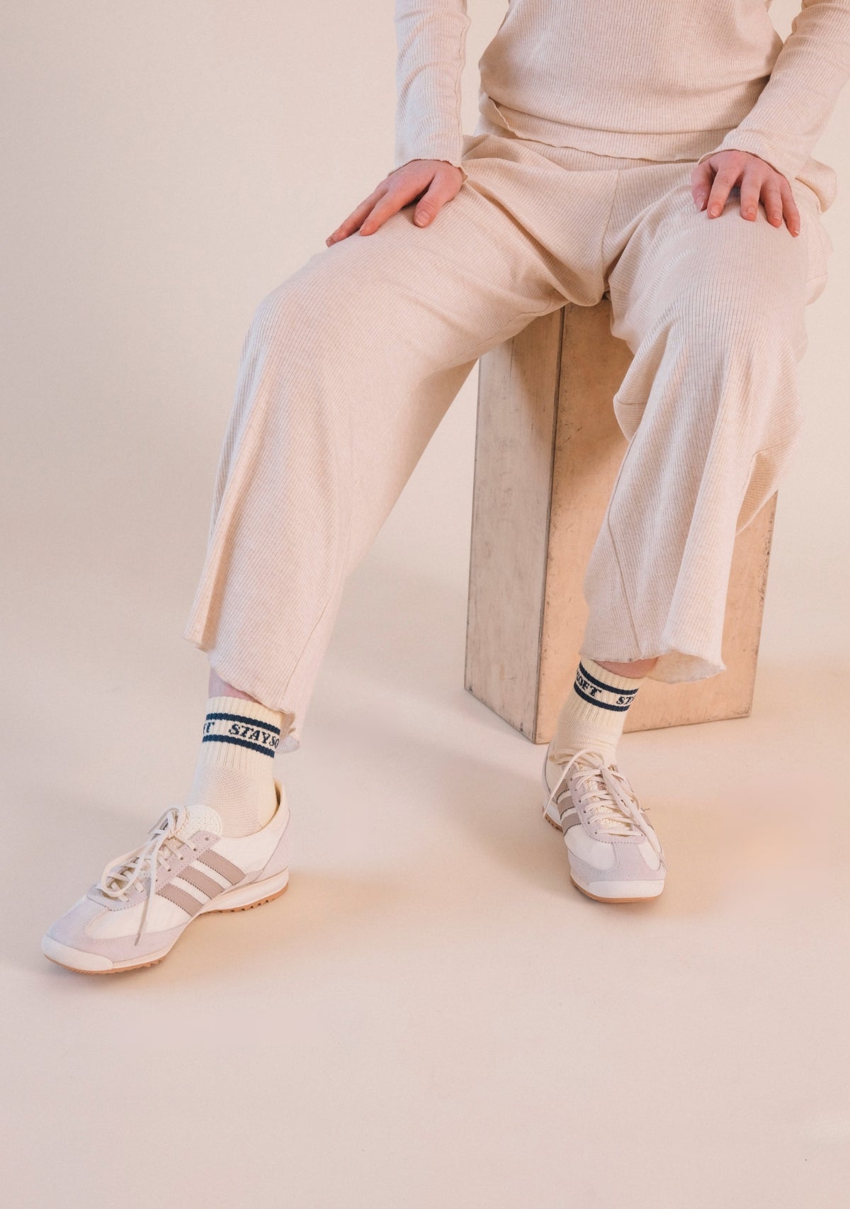 Hedy Ribbed Modal Lounge Pant- Heather Almond