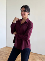 LINDSEY blouse in Merlot