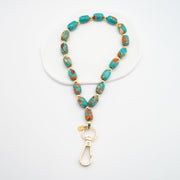 Sierra Bloom Turquoise Emperor Stone Beaded Phone Wrist Strap