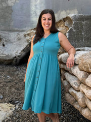 SUNSET dress in Marine Teal