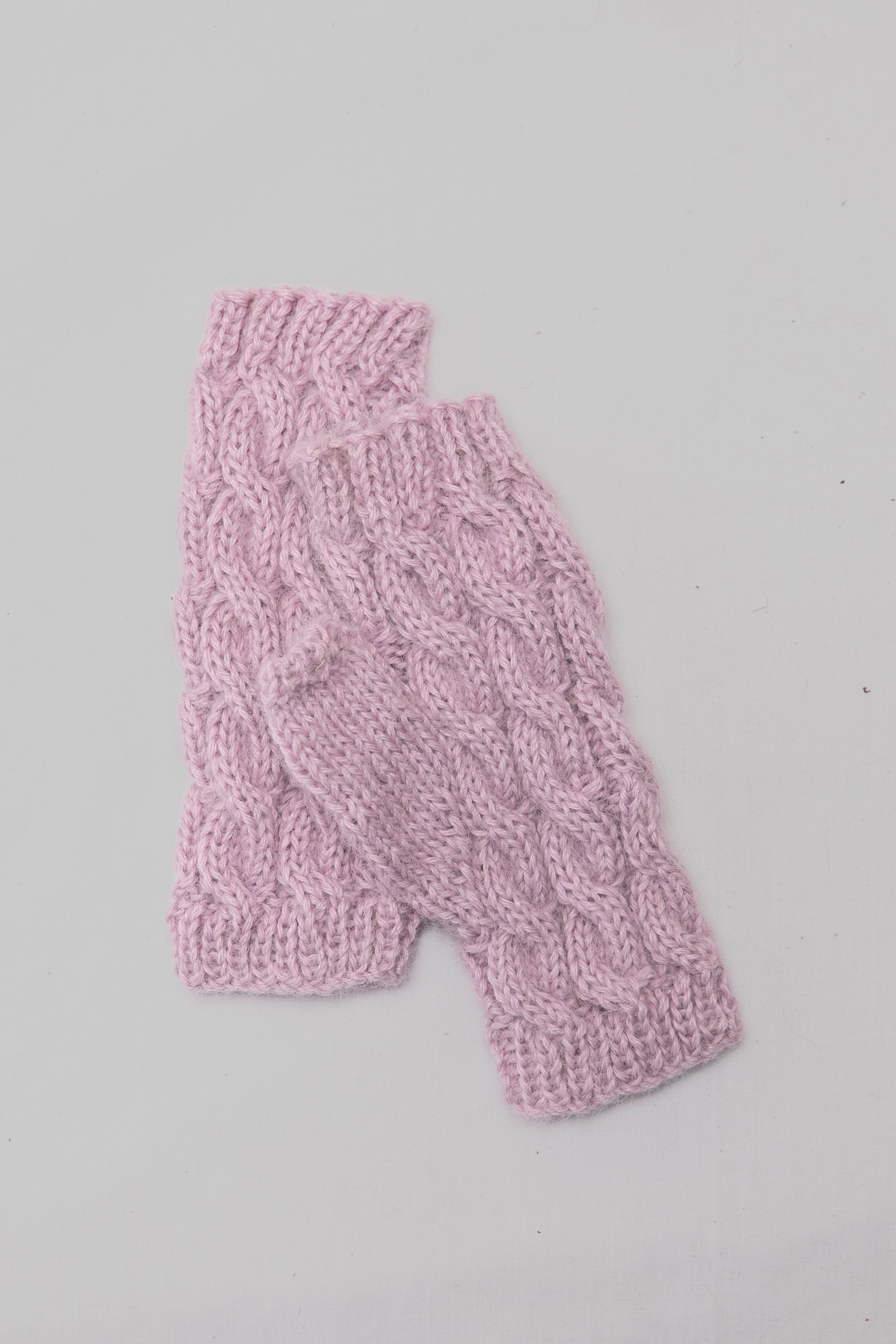 Wayra Cable Fingerless Mittens