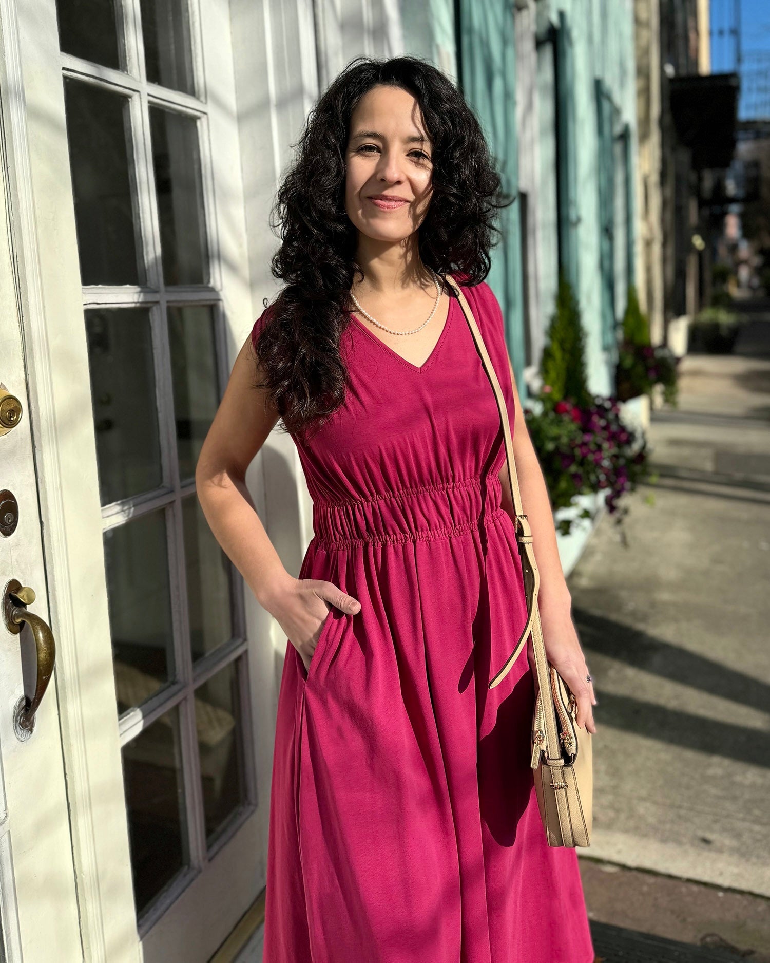 HAMPTON dress in Garnet Pink