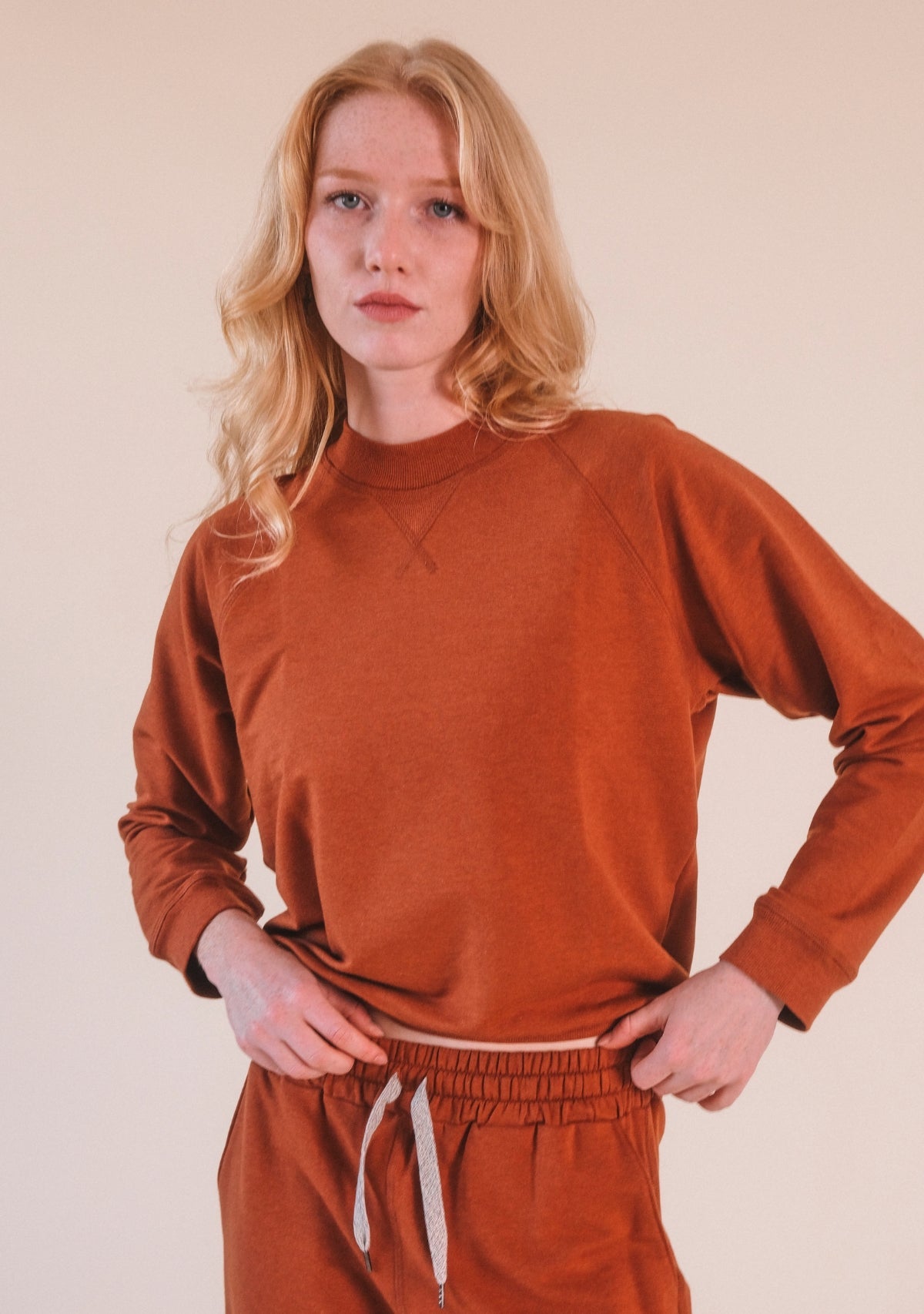 Agnes Raglan Organic Cotton + Tencel™ Sweatshirt - Rust