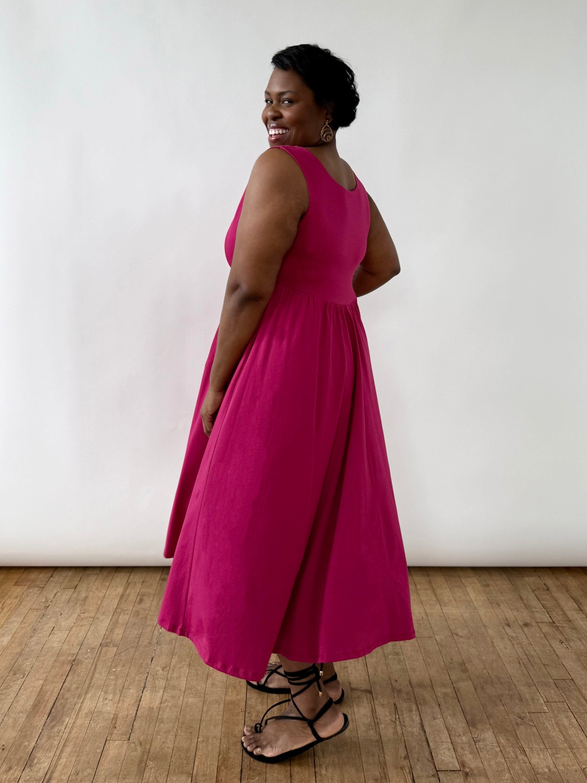 ESTHER dress in Garnet Pink