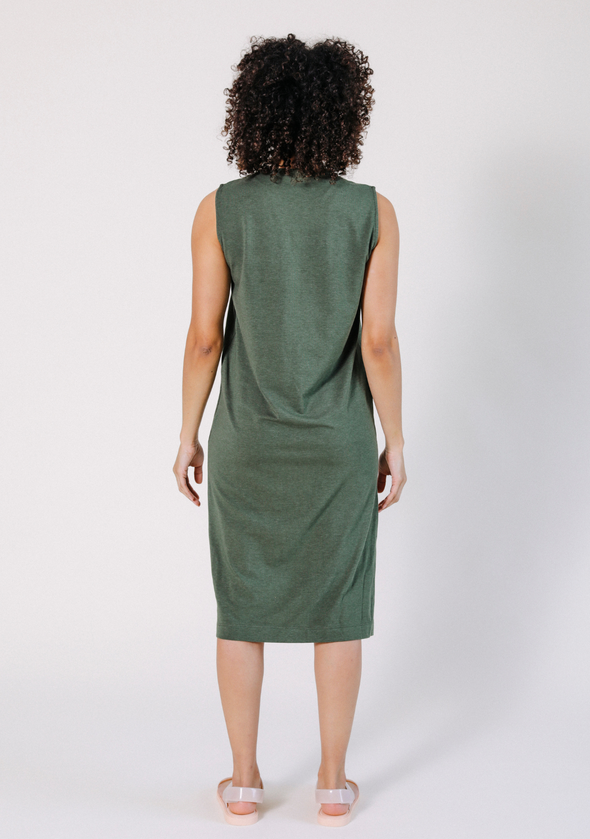 Sophie Tank Jersey Dress - Moss