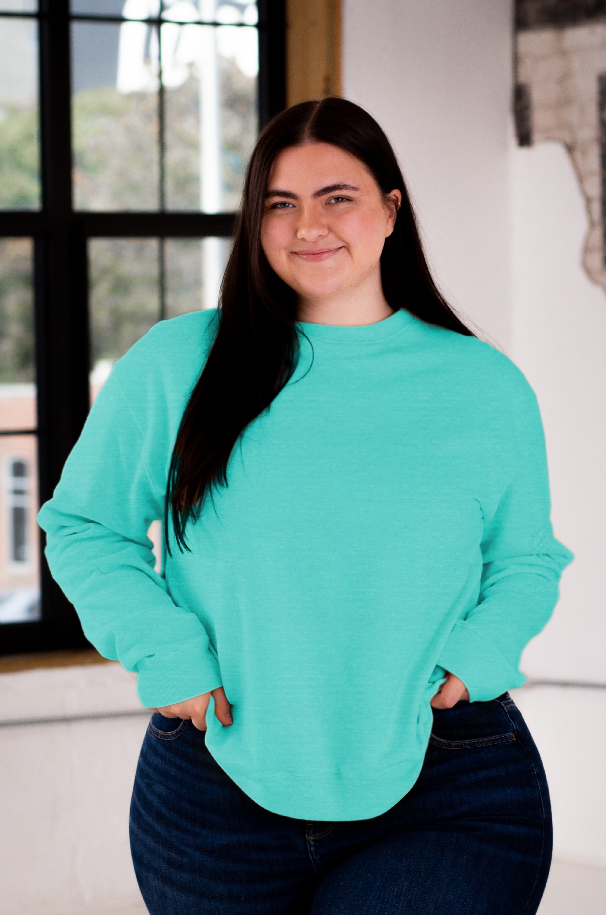 Unisex Heathered Fleece Crew