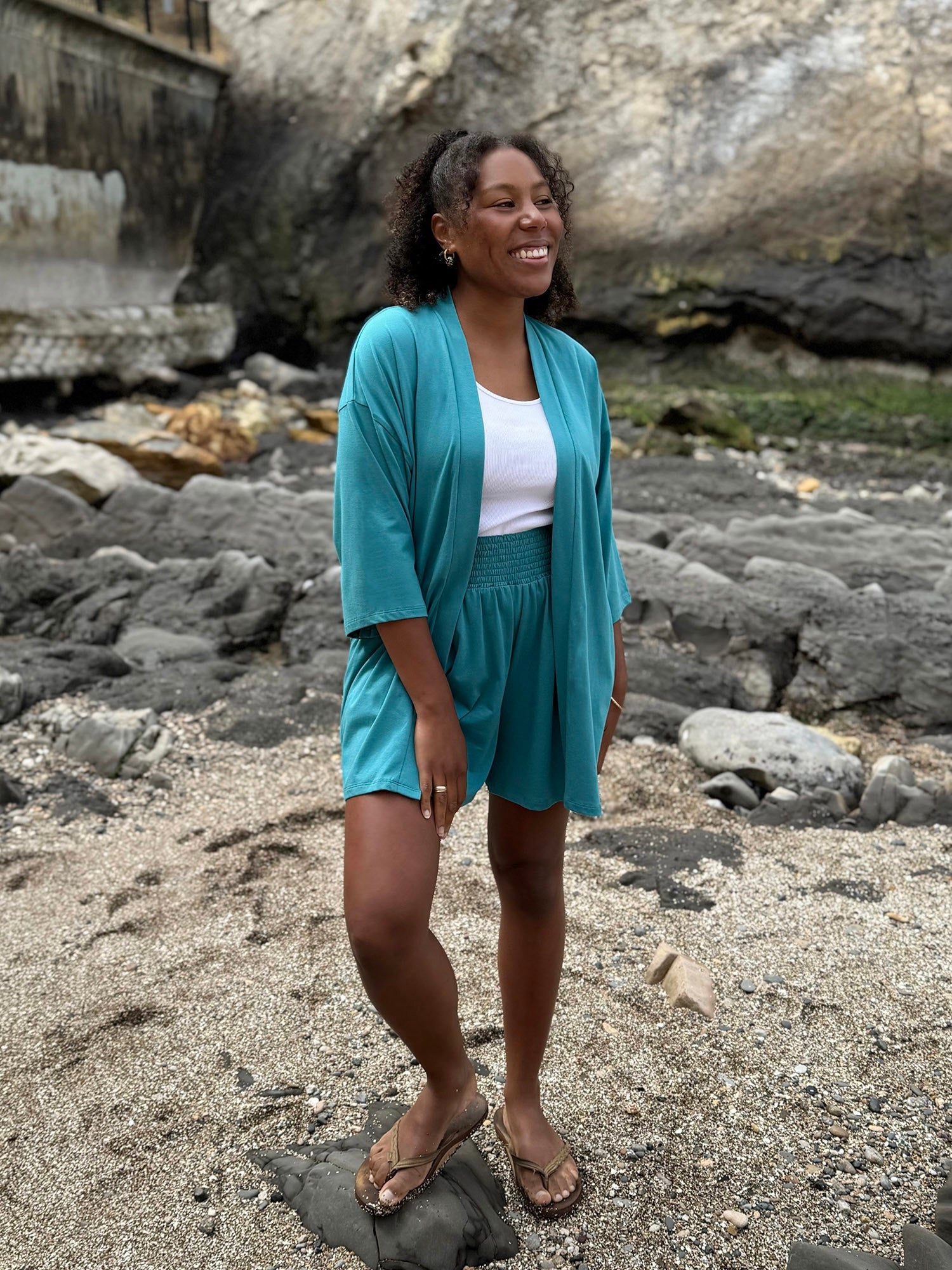 EVANA cardigan in Marine Teal