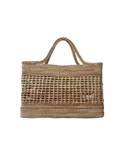 SEEKER Handwoven Checkerboard Straw Tote