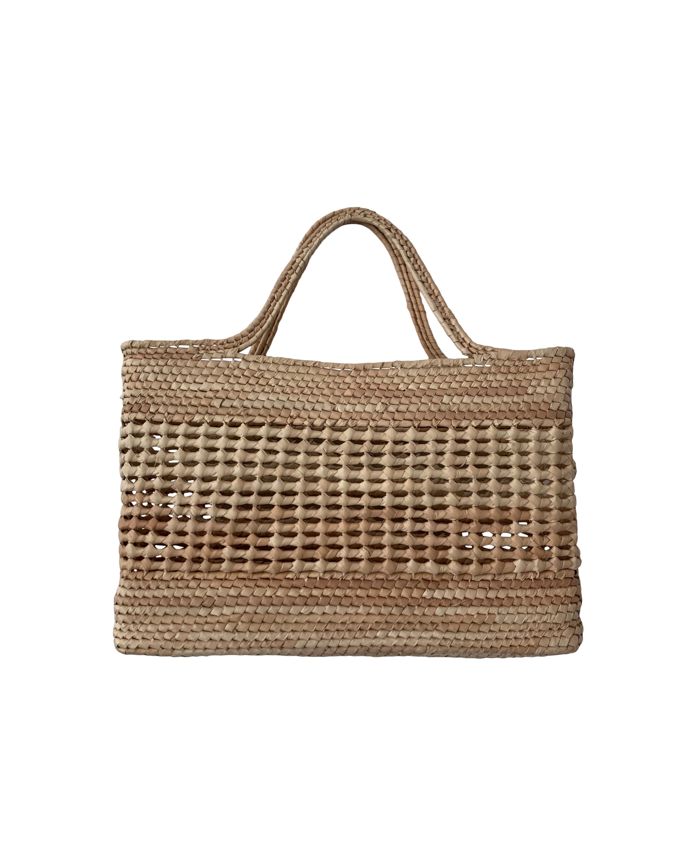 SEEKER Handwoven Checkerboard Straw Tote