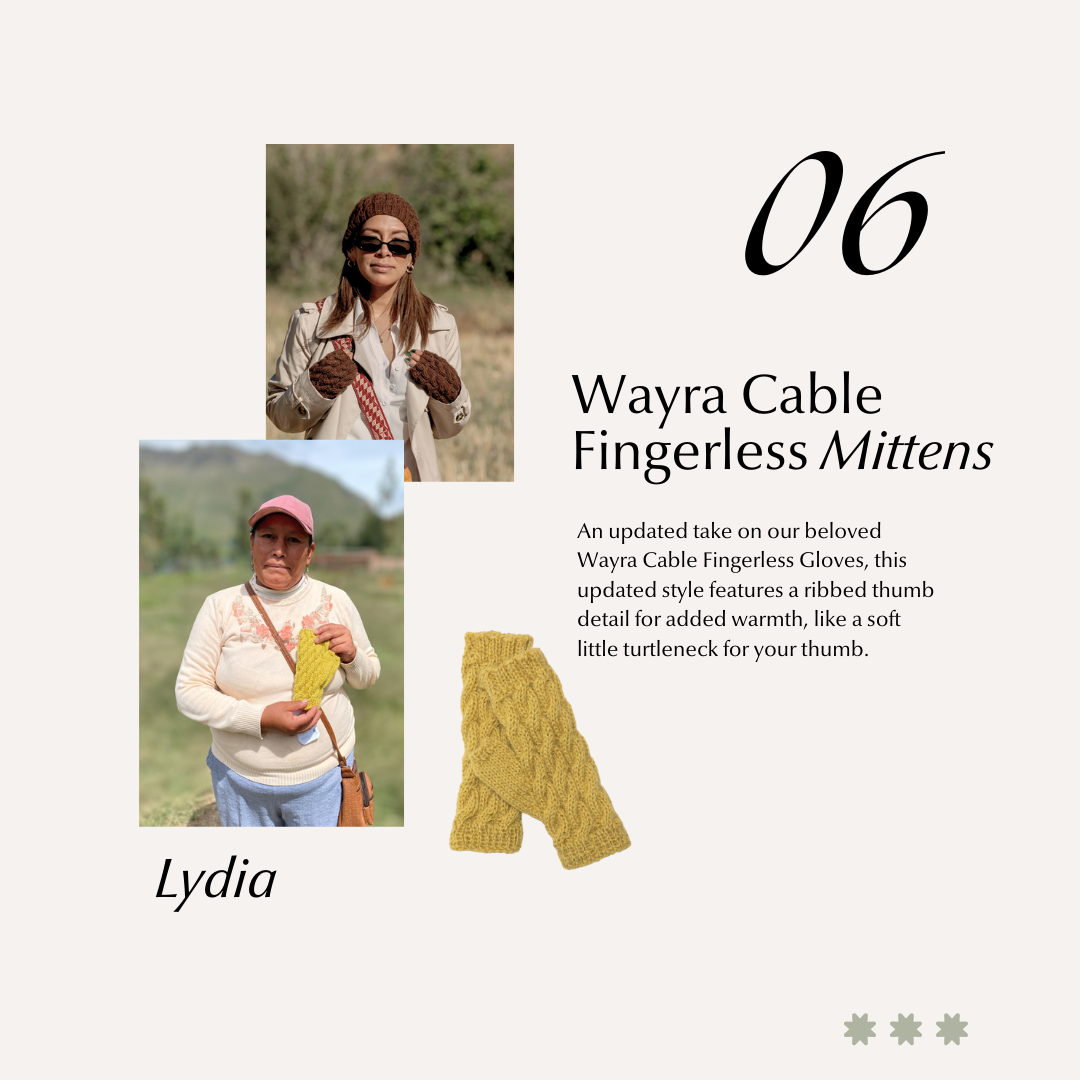 Wayra Cable Fingerless Mittens