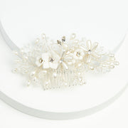 Pearl Blossom Dainty Flower and Crystal Comb