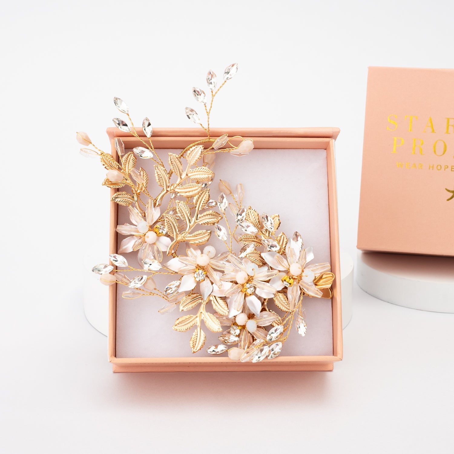 Magnolia Crystal and Zircon Hair Clip