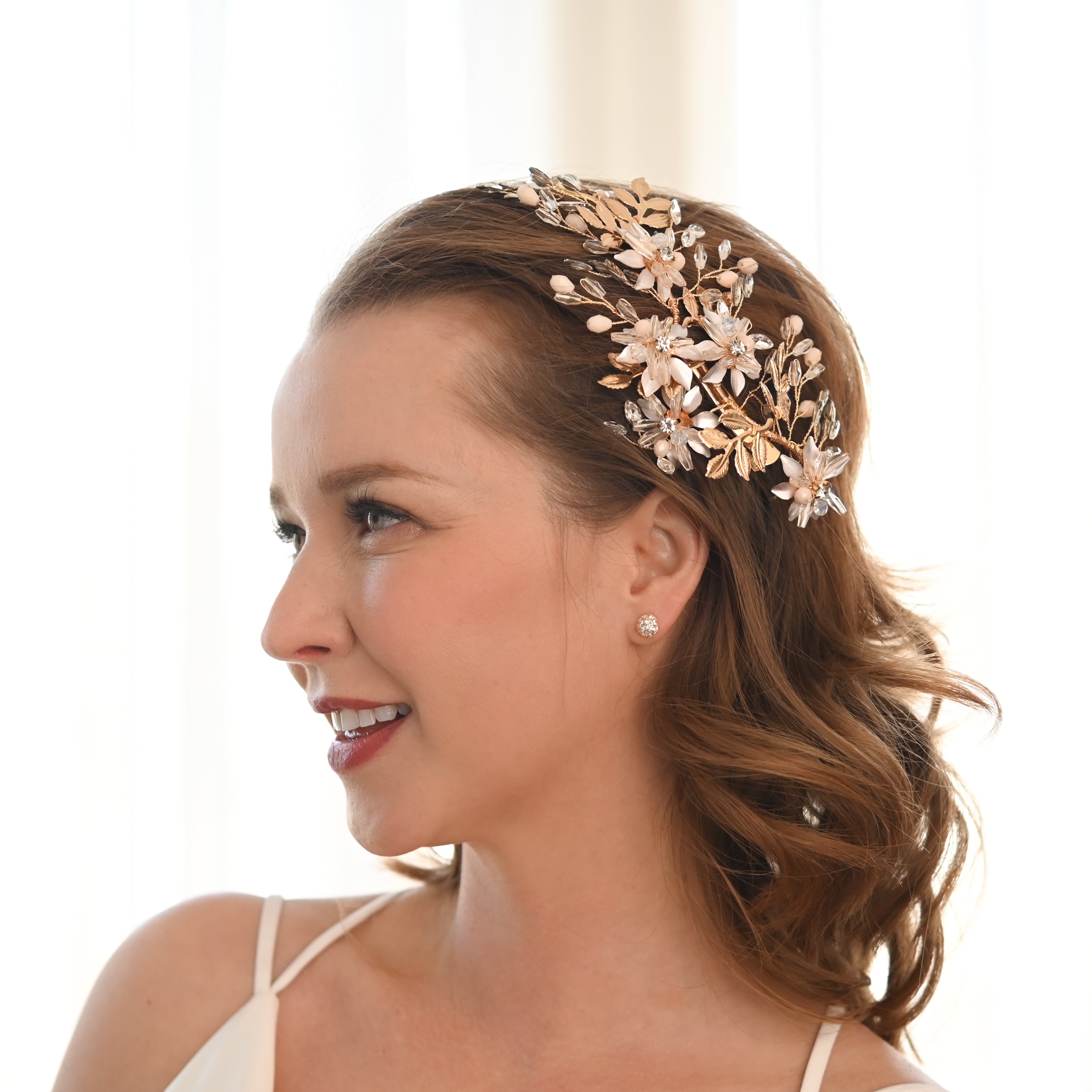 Magnolia Crystal and Zircon Hair Clip