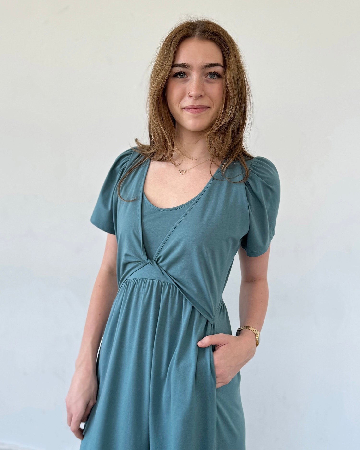 MONICA dress in Dark Aqua