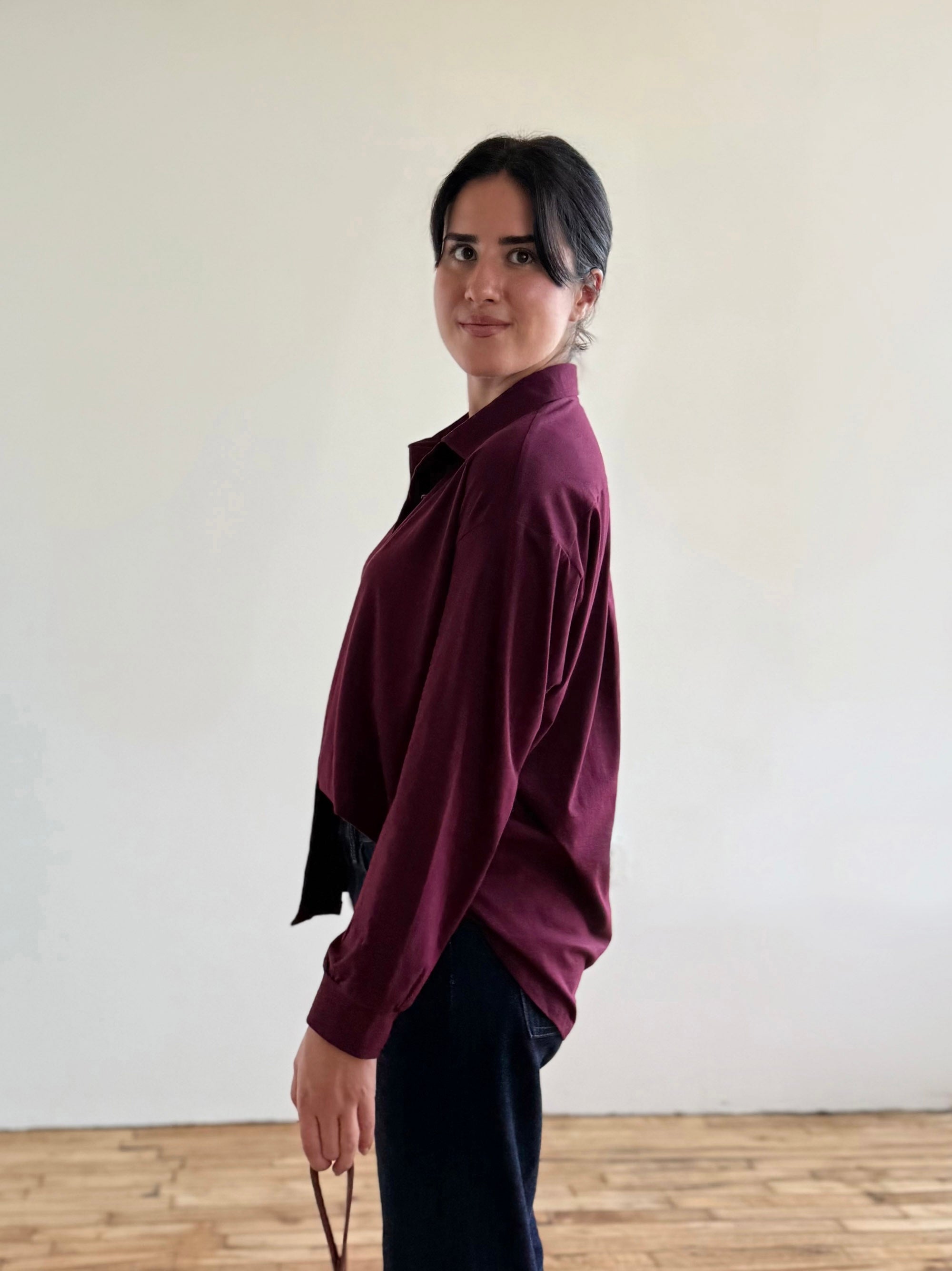 LINDSEY blouse in Merlot